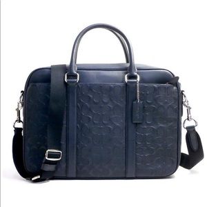 COACH PERRY SLIM BRIEF CROSSGRAIN LEATHER